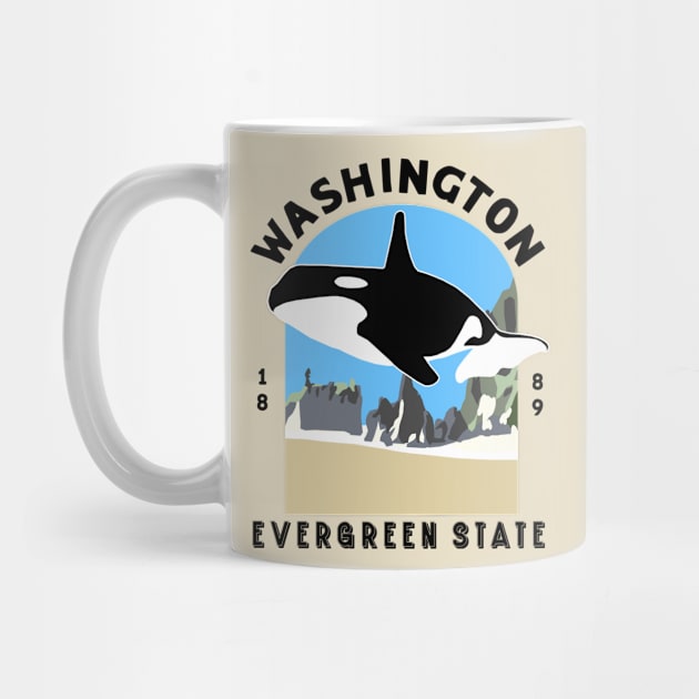 Washington State Orca Killer Whale Olympic National Park by Pico Originals